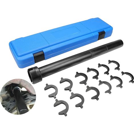 Juego de extractores de cabeza esférica, 13 piezas, 50,8 cm de largo, compatible con llaves de carraca de 1/2 pulgada, 12 adaptadores de pata de gallo, construcción duradera de acero al carbono. (1/5)