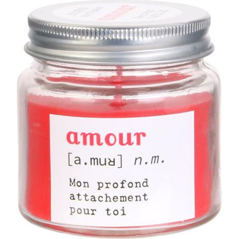 Bougie parfumée VASO Amour rouge senteur vanille (1/2)