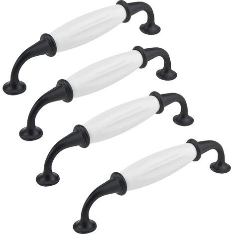 4pcs cabinet handles en céramique, pour coiffeuse tiroir de placard (alliage d'aluminium, distance de trou: 96MM)GroupM (1/5)