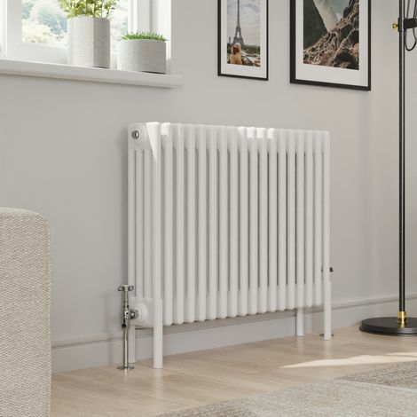 Warmehaus Traditional 4 Column White Radiator Cast Iron Style Radiators 600 x 830mm