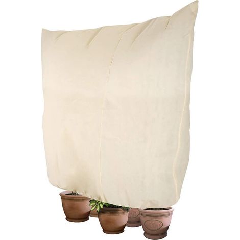Sac de protection hivernale pour plantes en pot, housse de protection contre le froid et le gel en polaire, couverture polaire pour jardin (1/5)