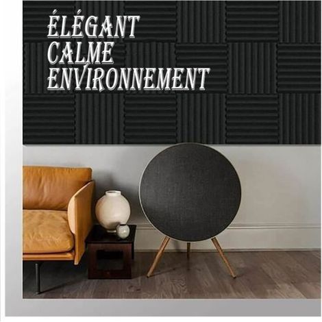 Panneau Acoustique - Mousse Haute Densité - Pour Studio Et Salle De Musique - 12 x 12 x 1 Pouces - Résistant Au Feu - Lot De 12 (1/4)