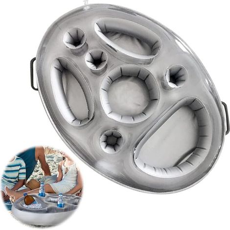 Bar de Piscine Flottant, 8 Trous Bar Flottant Piscine, Gonflables Porte-Boissons, Plateau Gonflable Bar Flottant, Bar Flottant Spa, Portable (1/5)