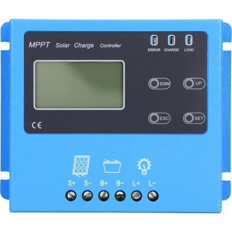 Régulateur de charge solaire MPPT 20A 240W 480W, contrôleur de panneau batterie 12V 24V reconnaissance automatique DC (1/5)