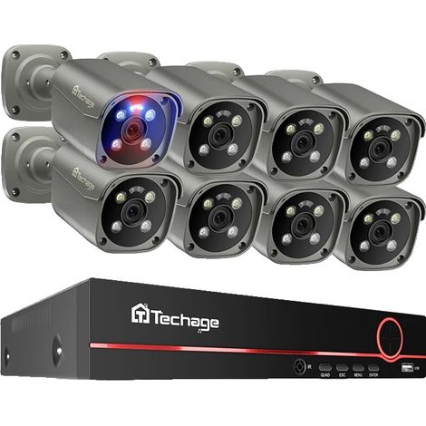 Sicherheitskamerasystem, 4K-Auflösung, Zwei-Wege-Audio, 8-Kanal-NVR, 8 Kameras, keine (1/2)