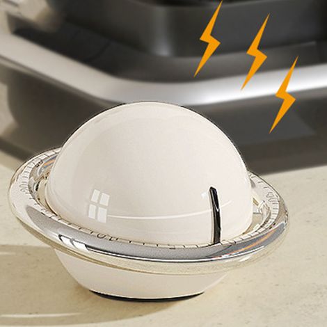 Minuteur mécanique à compte à rebours, facile à utiliser, compact et polyvalent, idéal pour la cuisine, les études et la préparation des repas (beige). (1/5)