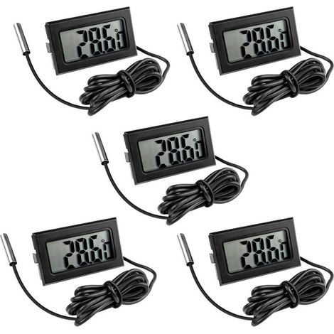 Thermomètre Digital Frigo avec Sonde, Écran LCD pour Réfrigérateur Congélateur Aquarium, Capteur de Température Précis (1/4)
