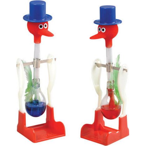Non Stop Liquid Drinking Glass Bird Funny Duck Drink Water Desk Toy Drinking Bird (Bleu)