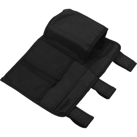 Pochette de rangement mural pour chambre - Organisateur suspendu en tissu résistant pour dortoirs, hôpitaux et lits d'enfant - Couleur noire