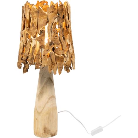 Paulownia-Lampe mit rustikalem Design und warmem Licht für Zuhause