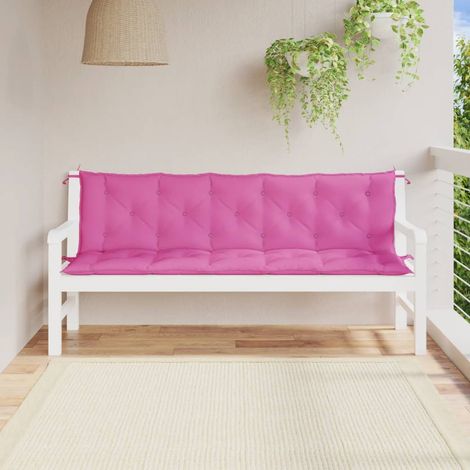 Lot de 2 Coussins de siège pour banc de jardin rose tissu Oxford -FV55633 (1/5)