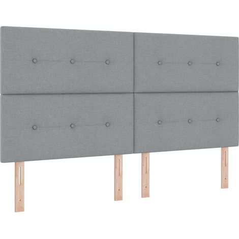 Maison Exclusive - Lit à ressorts avec bandes LED Gris clair 180 x 200 cm tissu (1/5)