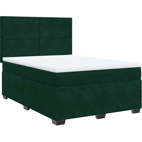 Maison Exclusive - Cama box spring con colchón terciopelo verde o (1/5)
