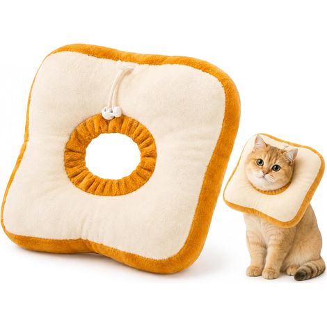 Collerette Chat 1 Pièce Taille L, Collier de Protection Réglable Forme Petit Pain pour Chat et Petit Chien Contre Griffures et Morsures (1/5)