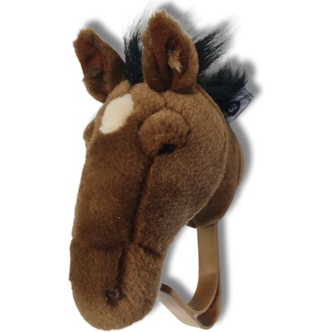 Porte Manteau Peluche tête de cheval brun avec petite tache blanche