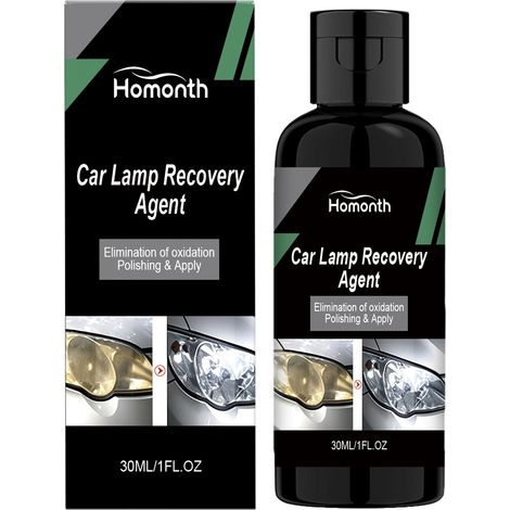 HOMONTH Nettoyant pour phares de voiture - Nettoie la saleté et les résidus en surface des optiques de phares. 30 ml de produit pour la rénovation, l'entretien, le polissage et la maintenance des phar (1/5)