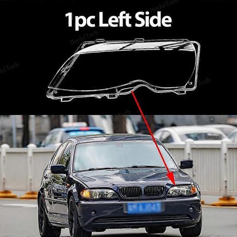 Scheinwerfer-Lampenschirm, transparente Linse, links/rechts, Abdeckung für BMW 3er E46 318i, 320i, 325i, 4-Türer Limousine, Baujahre 2002–2005 – 1 Stück, linke Seite (1/5)