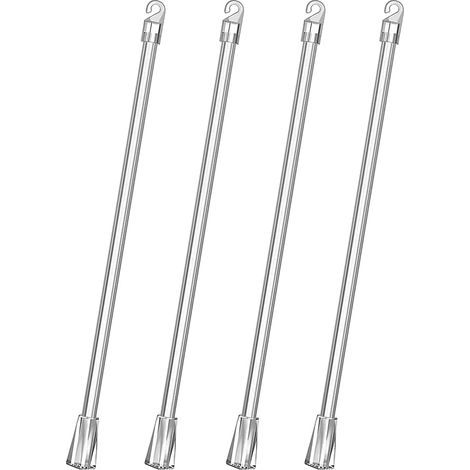 CCYKXA 4pcs 17 Inch Vertical Replacement Wands Tilt Rod for Clear Window Blinds, Blind Opener Accessory with Hook and Handle (1/4)