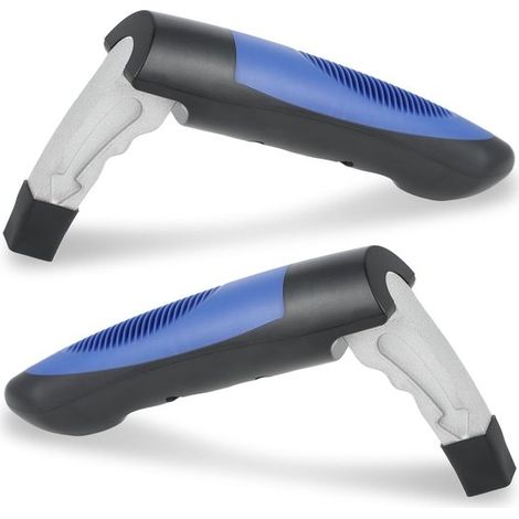 Lot de 2 poignées d'aide à la sortie de voiture pour personnes âgées, en aluminium, résistantes à la rouille, avec fonction marteau de sécurité pour portes de voiture, camping-car et camion (bleu).