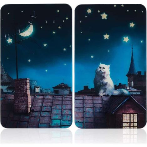 Wenko – Lot de 2 couvre-plaques en verre pour cuisinière – Dimensions 30x52cm – Hauteur réglable 2 à 4,5cm – Protection vitrocéramique