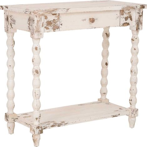 Recibidor de madera blanco 80x40x80h cm
