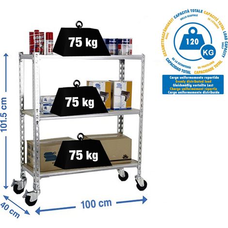 Simonrack Maderclick Metallregal mit Rollen