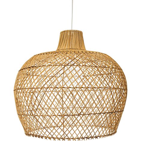 Rattan-Deckenleuchte - Pendelleuchte im Boho-Bali-Design - Mai Natural wood