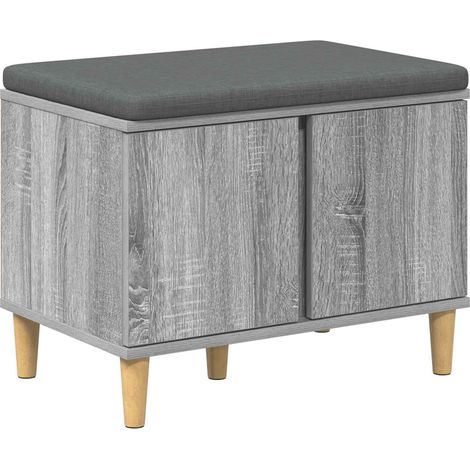 Panca per ingresso con cuscino Sonoma grigia 60 x 38 x 46 cm vidaXL