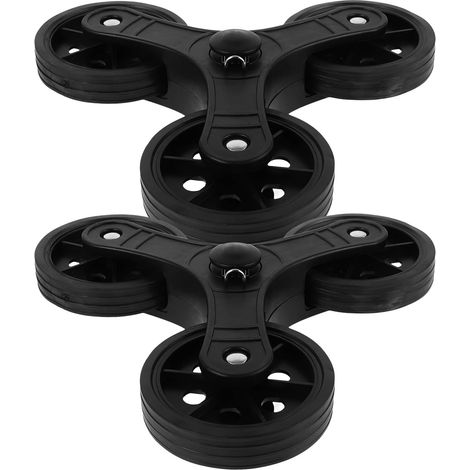 Lot de 2 roulettes Triangulaires pour Chariot de Courses, Roues en Caoutchouc Cadre Plastique, Remplacement pour Chariot Monte-escalier, Rotation 360°, Adaptées pour Charges (1/5)