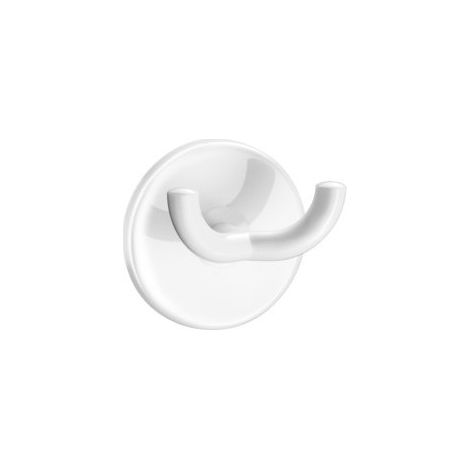 Patère double Delabie en nylon blanc