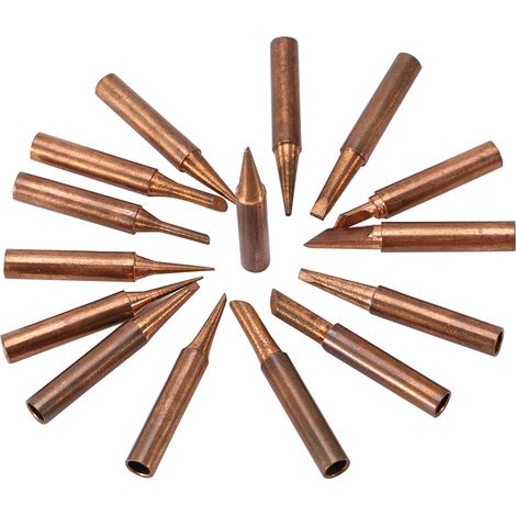 15-teiliges Set bleifreier Kupferlötspitzen für 900M-T Lötstationen 936, 937, 938, 969, 8586 (1/5)