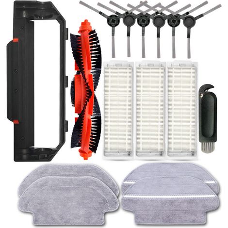 Accessoires Pièces détachées pour Xiaomi Mi Robot Vacuum-Mop 2S / Mop Pro / STYJ02YM / XMSTJQR2S, 1 Brosse Principale, 4 brosses latérales, 2 filtres hepa, 2 Chiffons, 1 Outil (1/5)