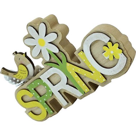 Lettre en bois en forme de fleur pour la décoration de table de Pâques (1/5)