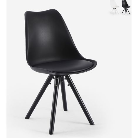 Silla moderna para comedor y cocina estilo nórdico Dorva - Negro