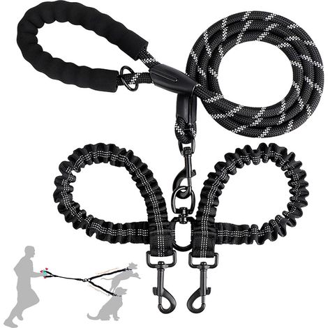 Double Dog Leash, Anti-Wrap Leash for 2 Dogs, Adjustable Training Leash, Double Divider for Training and Walking 2 Dogs (1/5)