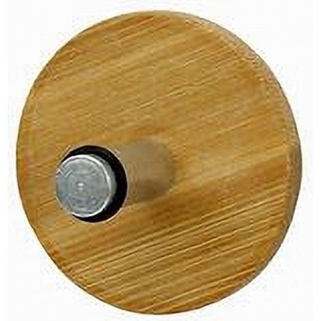TRADE SHOP - Appendiabiti Appendino A Parete Metallo Legno 1 Posto Gancio Tondo Adesivo 79544 -