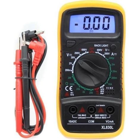 Multimètre Ampèremètre Voltmètre Testeur Electrique digital écran LCD 600v (1/3)