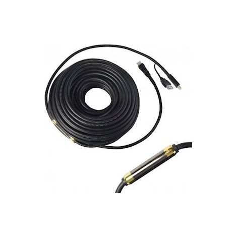 cable hdmi 1.4 flex - full hd 1080p - 25 mètres - amplifié + bloc d'alimentation - erard 726836