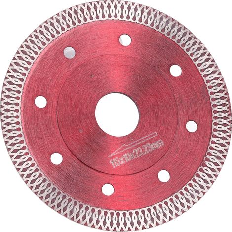 Diamant-Sägeblatt 115 mm, Trennscheibe für Trocken- und Nassschnitte, geeignet für Keramik, Granit und Marmor, rot (1/5)