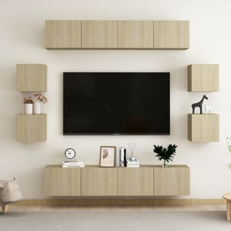 8-tlg. TV-Schrank-Set Sonoma-Eiche Holzwerkstoff (1/5)