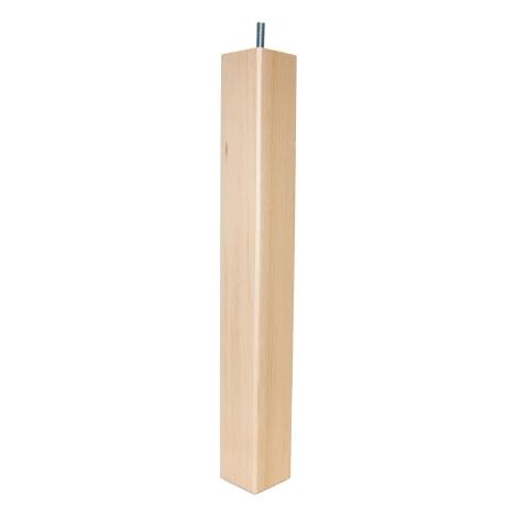 Pack 4 patas de madera de haya Cuadrada alta 36 cm – Natural – para camas, somieres y muebles
