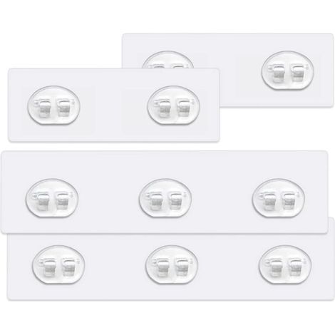 Set mit 4 selbstklebenden Duschregalhaken (3 Haken und 2 Haken), kein Bohren erforderlich, transparente Wandhaken für Badezimmerregal, Eckkorb, Seifenschale usw. (1/5)