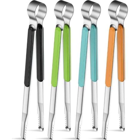 Pince de Cuisine - yd - 4 Pièces - Acier Inoxydable - Résistante à la Chaleur - 25,5 cm (1/4)