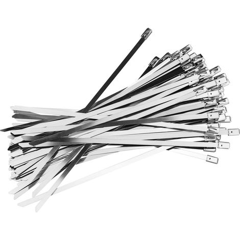 Filiyano – câble en acier inoxydable – Lot de 100 attaches de câble en acier inoxydable : robustes, sûres et durables (argent) (1/5)
