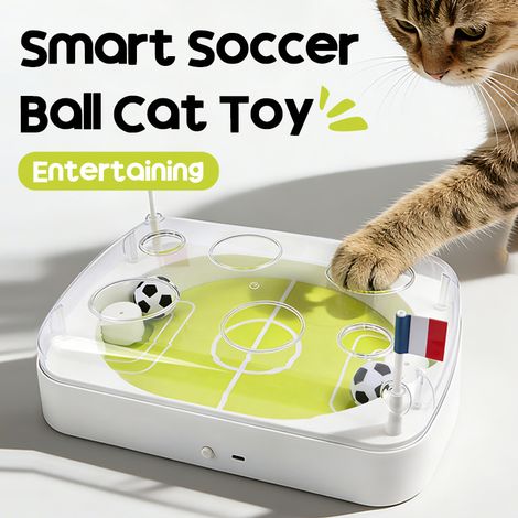 Terrain de football électrique édition coupe du monde – Herbe à chat anti‑ennui, jeu interactif pour chat