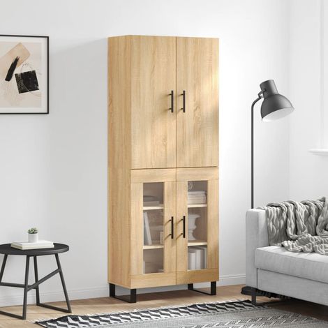 Highboard Sonoma-Eiche 69,5x34x180 cm Holzwerkstoff (1/5)