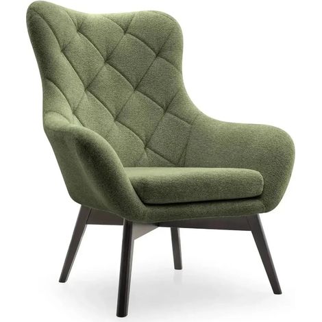 MILO - Fauteuil en tissu chiné - Vert