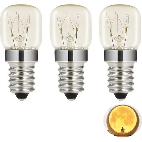 3er-Pack E14 25W Warmweiß 2700K Ofenlampen, hitzebeständig für Mikrowelle, Kühlschrank und Dunstabzugshaube (1/5)