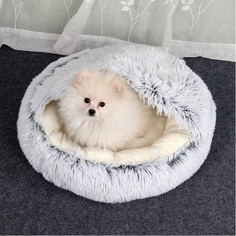 1 Winter 2-in-1 Round Pet Bed, Plush Durable House Animal Bed, Warm Pet Sleeping Bag, 40cm BASKET