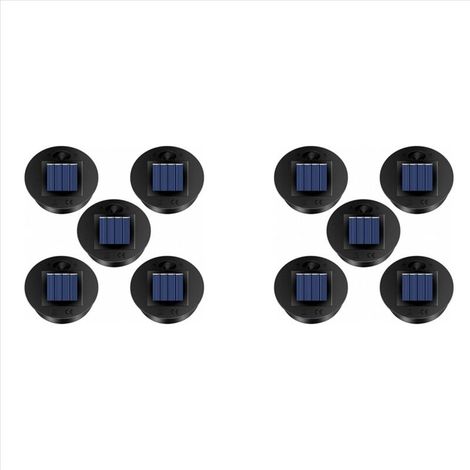 Packung mit 10 Ersatz-Solarleuchten (oberer Durchmesser: 7 cm, unterer Durchmesser: 6 cm), warmweiße LEDs, 7 Lumen, wasserdicht